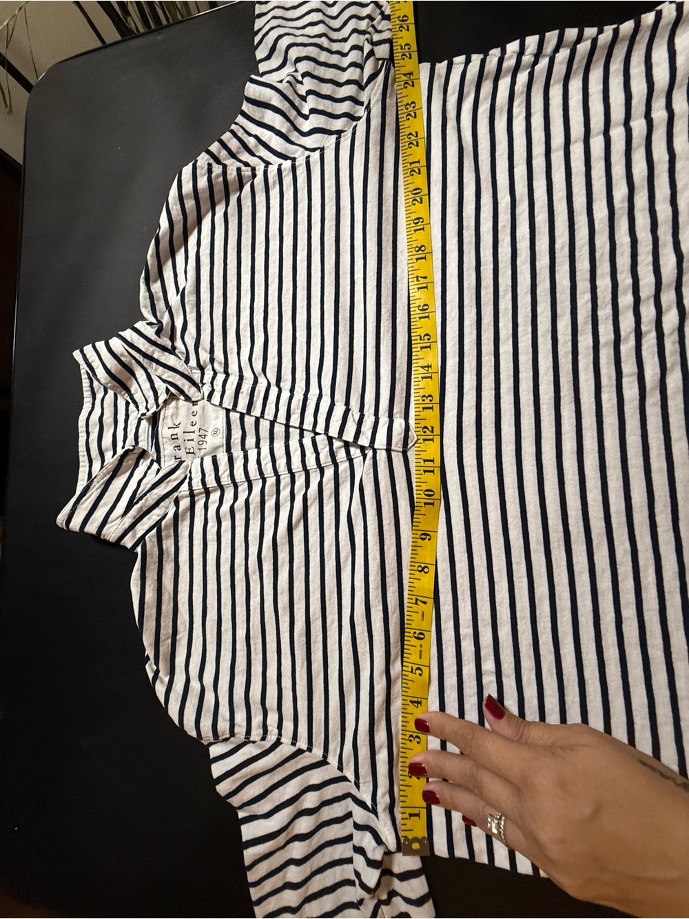 Frank & Eileen Patrick Popover Henley Striped Black and White Size XL - Picture 4 of 10